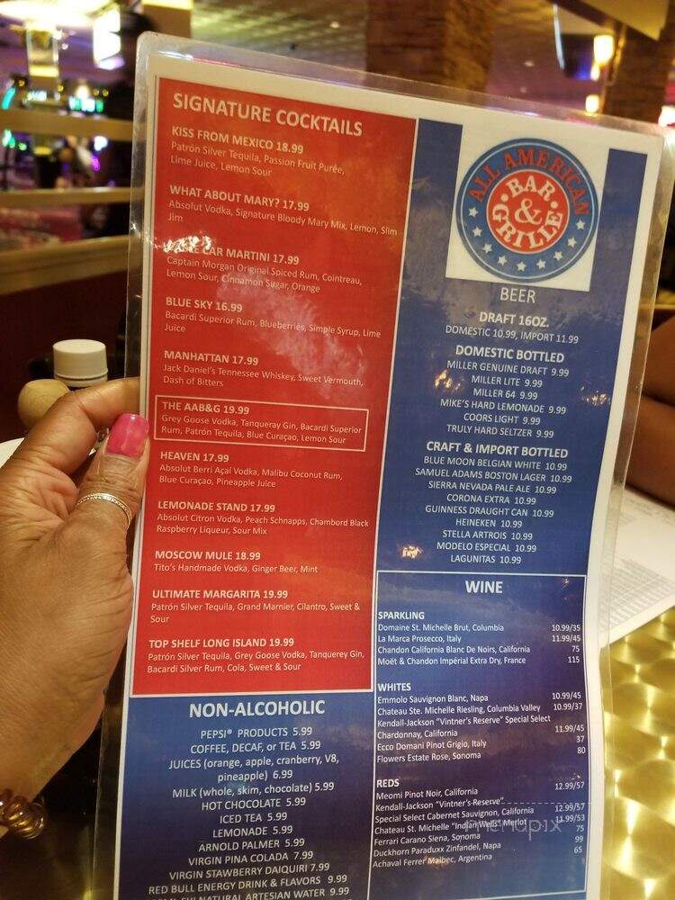 All American Bar & Grill - Las Vegas, NV menu_pic