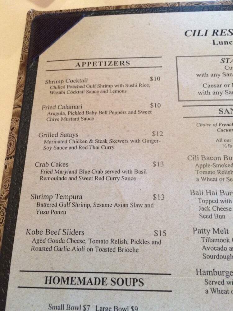 Cili Fine Dining - Las Vegas, NV menu_pic
