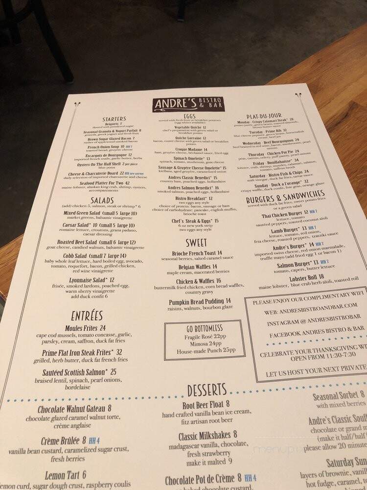 Andre's French Restaurant - Las Vegas, NV menu_pic