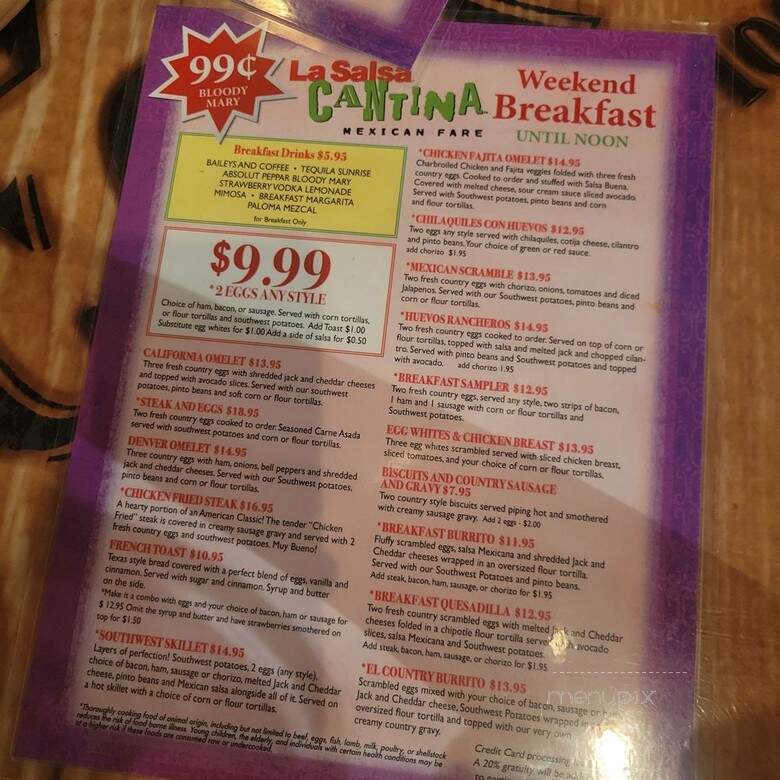 La Salsa Cantina Mexican Fare - Las Vegas, NV menu_pic