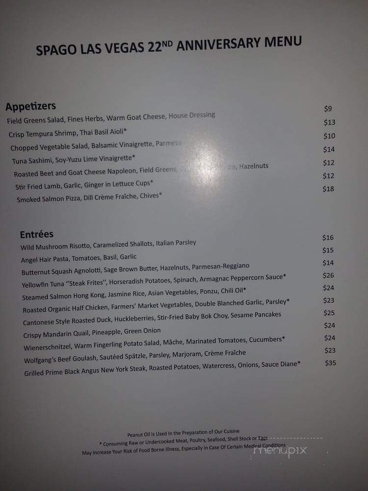 Spago - Las Vegas, NV menu_pic