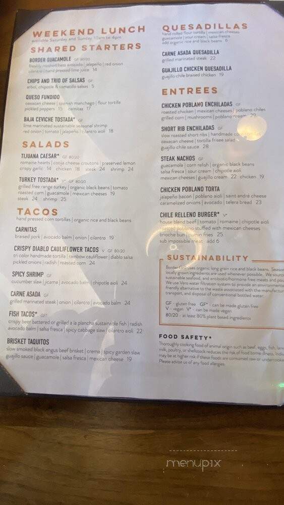 Border Grill - Las Vegas, NV menu_pic