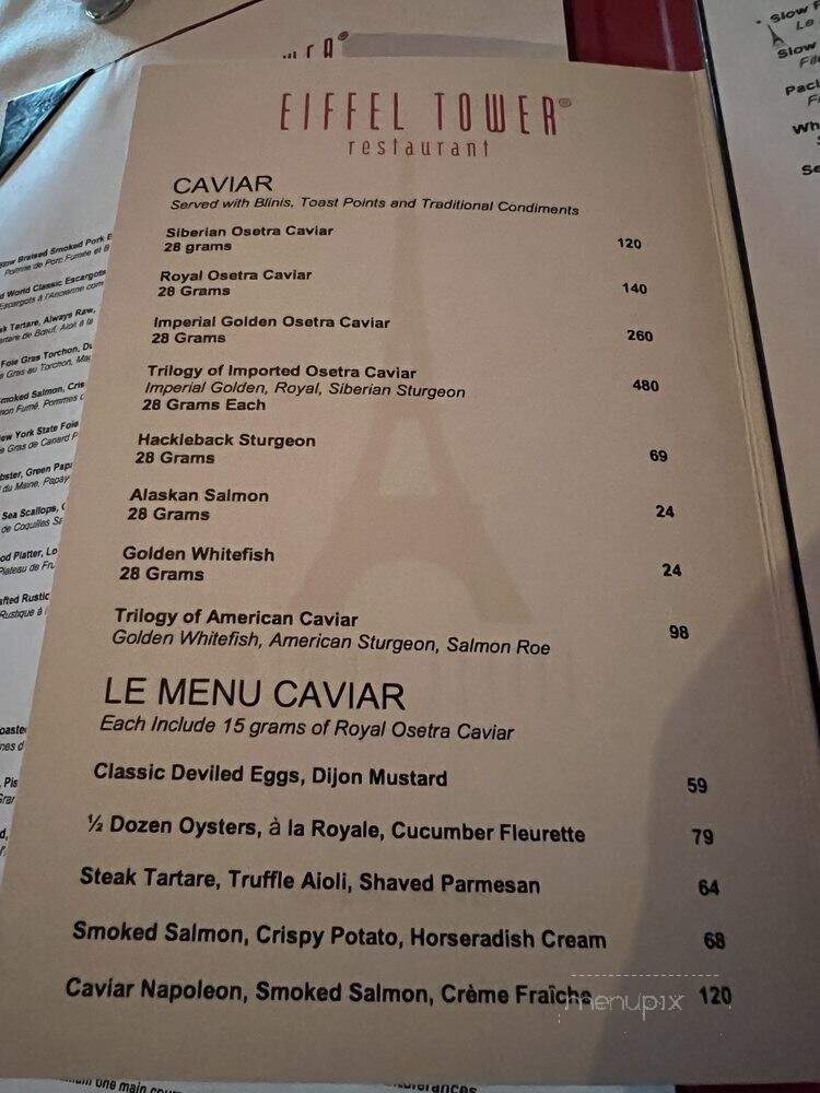 Eiffel Tower Restaurant - Las Vegas, NV menu_pic