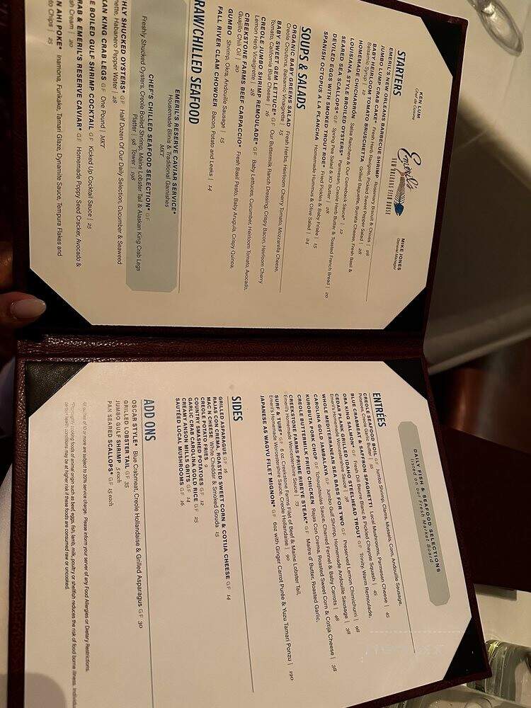 Emeril's New Orleans Fish House - Las Vegas, NV menu_pic