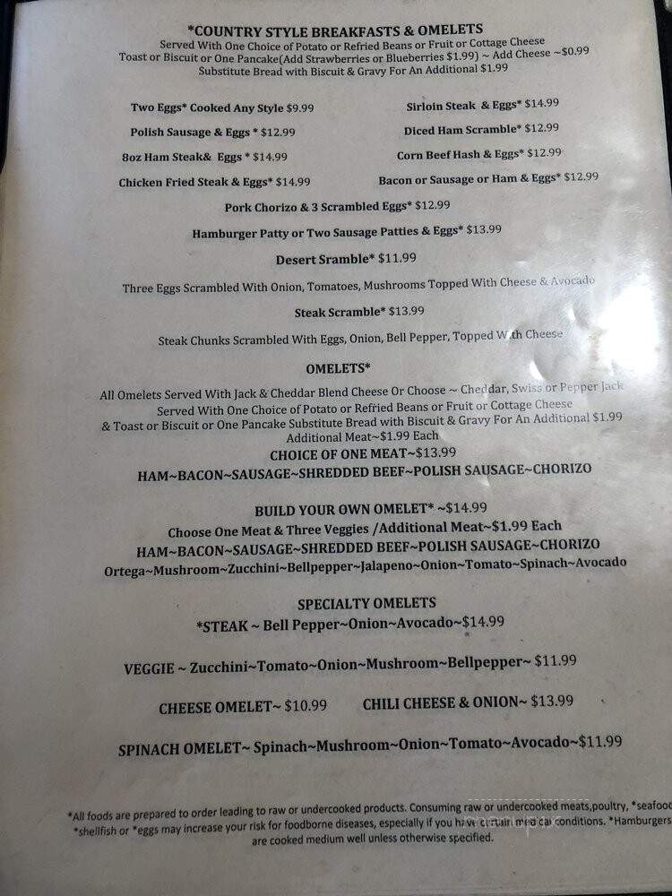Coyote Cafe - Las Vegas, NV menu_pic