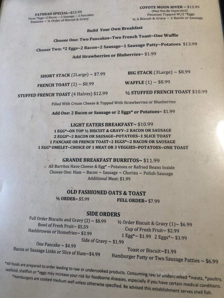 Coyote Cafe - Las Vegas, NV menu_pic