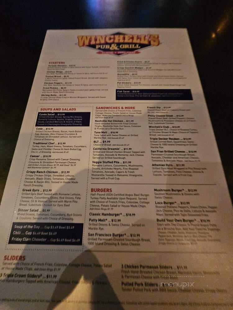 Winchell's Pub & Grill - Las Vegas, NV menu_pic