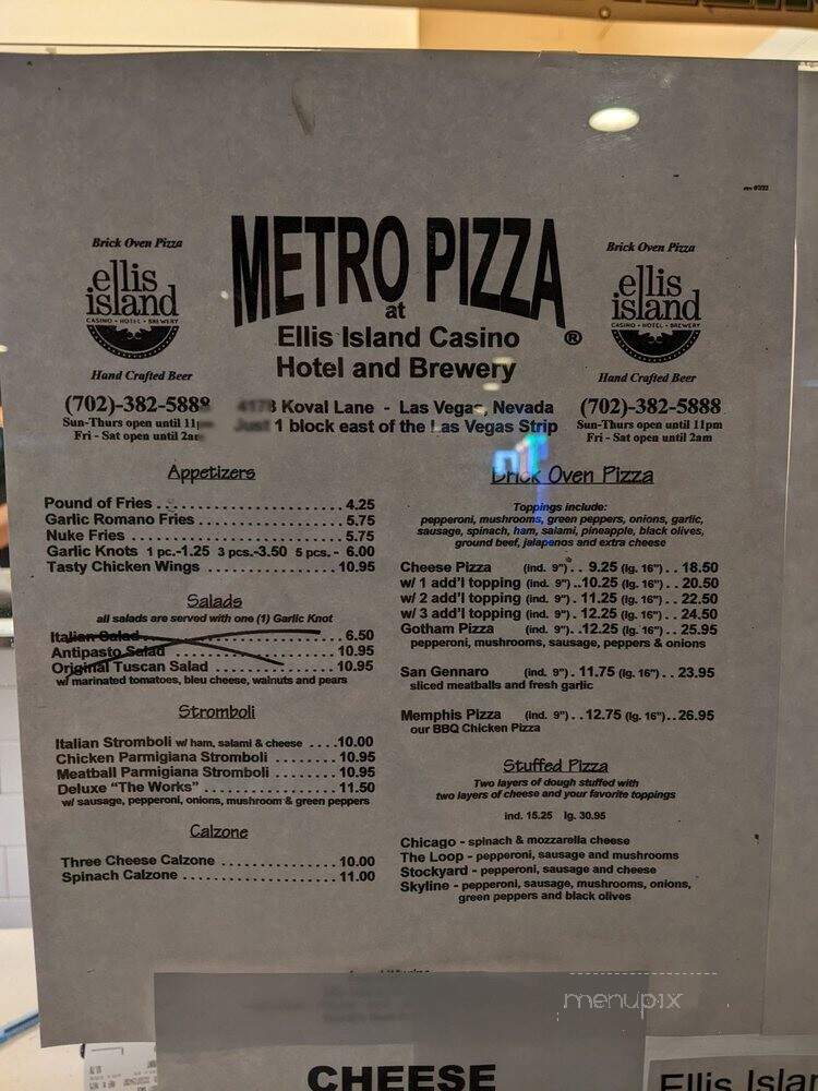 Metro Pizza - Las Vegas, NV menu_pic