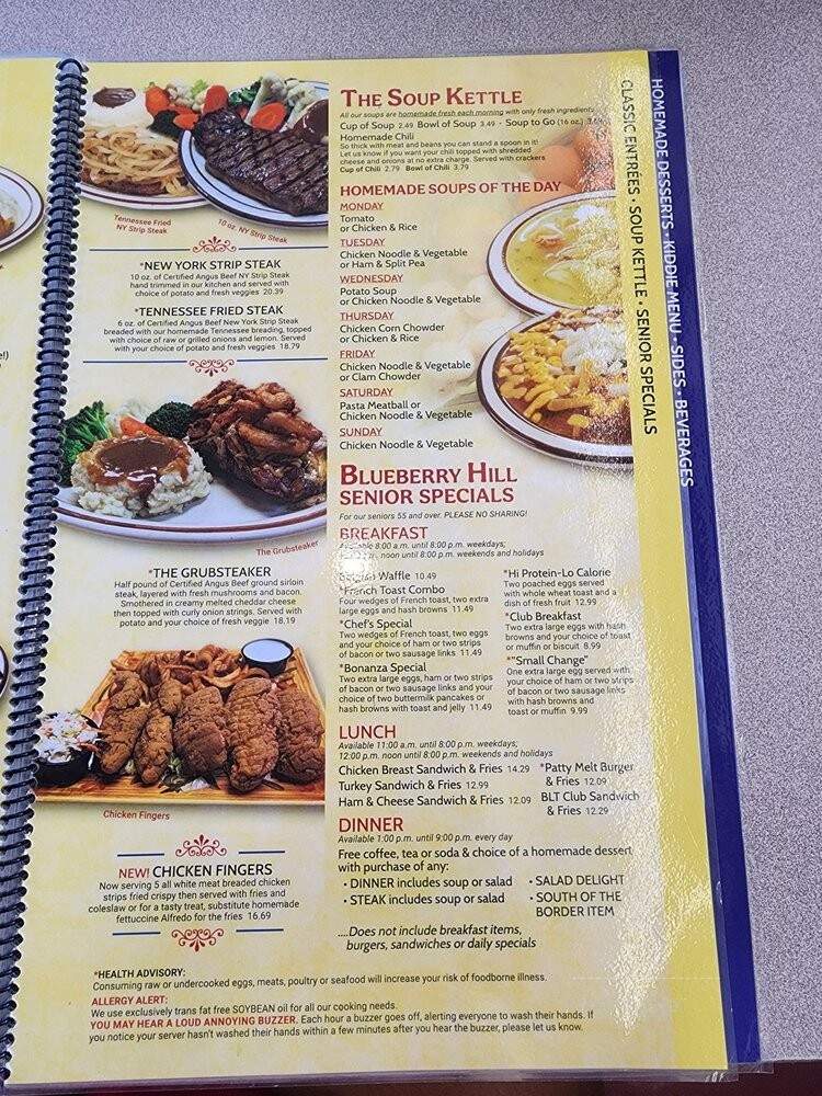 Blueberry Hill Family Restaurant - Las Vegas, NV menu_pic