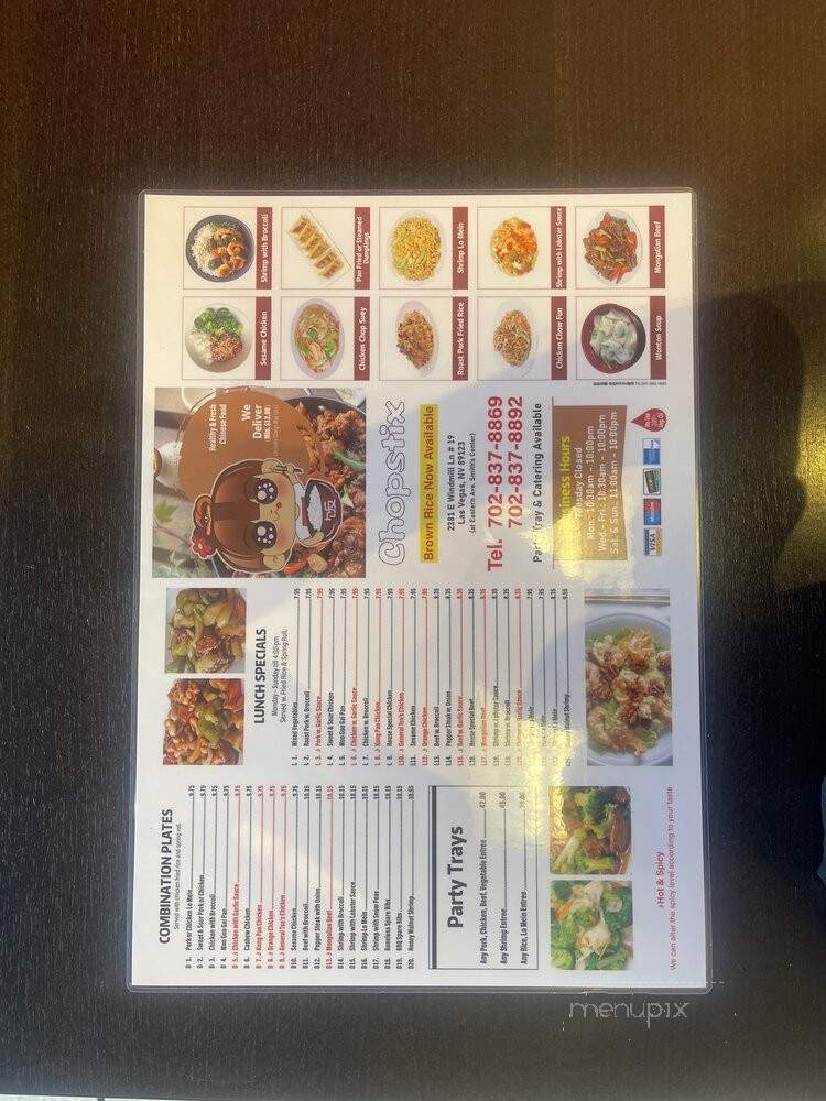 Chopstix - Las Vegas, NV menu_pic
