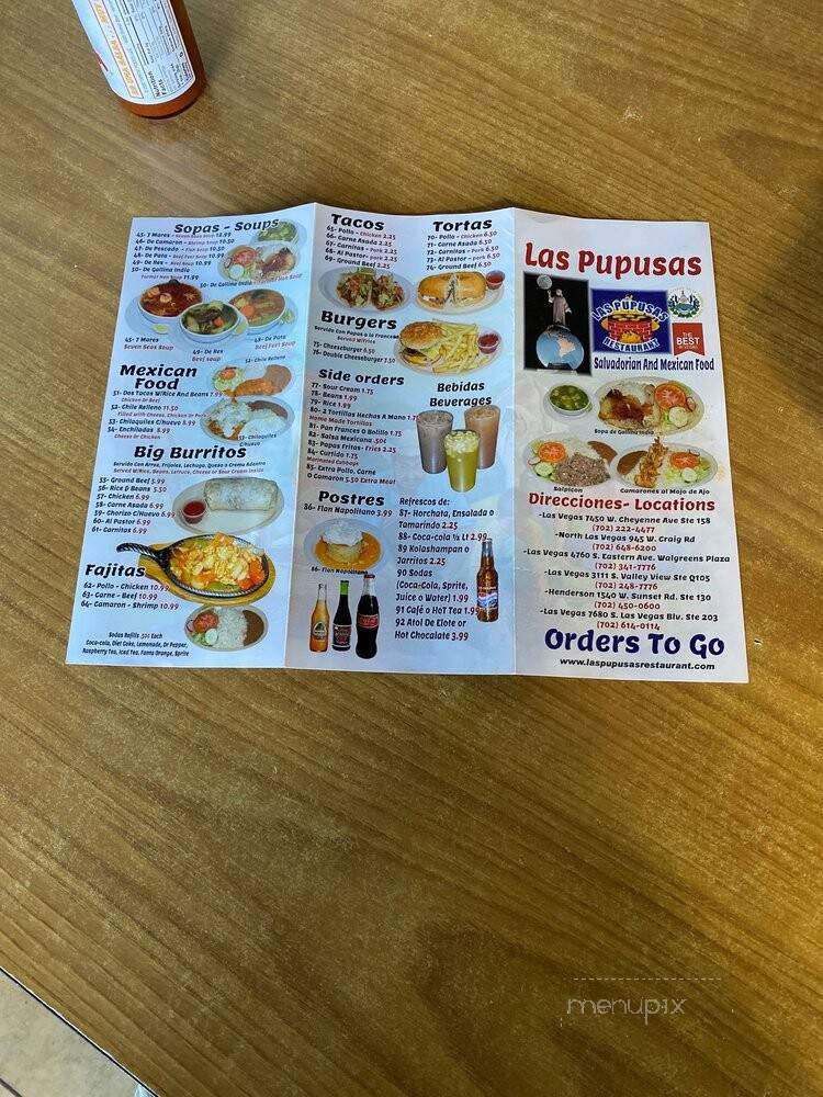 Las Pupusas Restaurants - Las Vegas, NV menu_pic