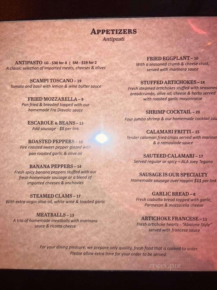 Italian American Supper Club - Las Vegas, NV menu_pic