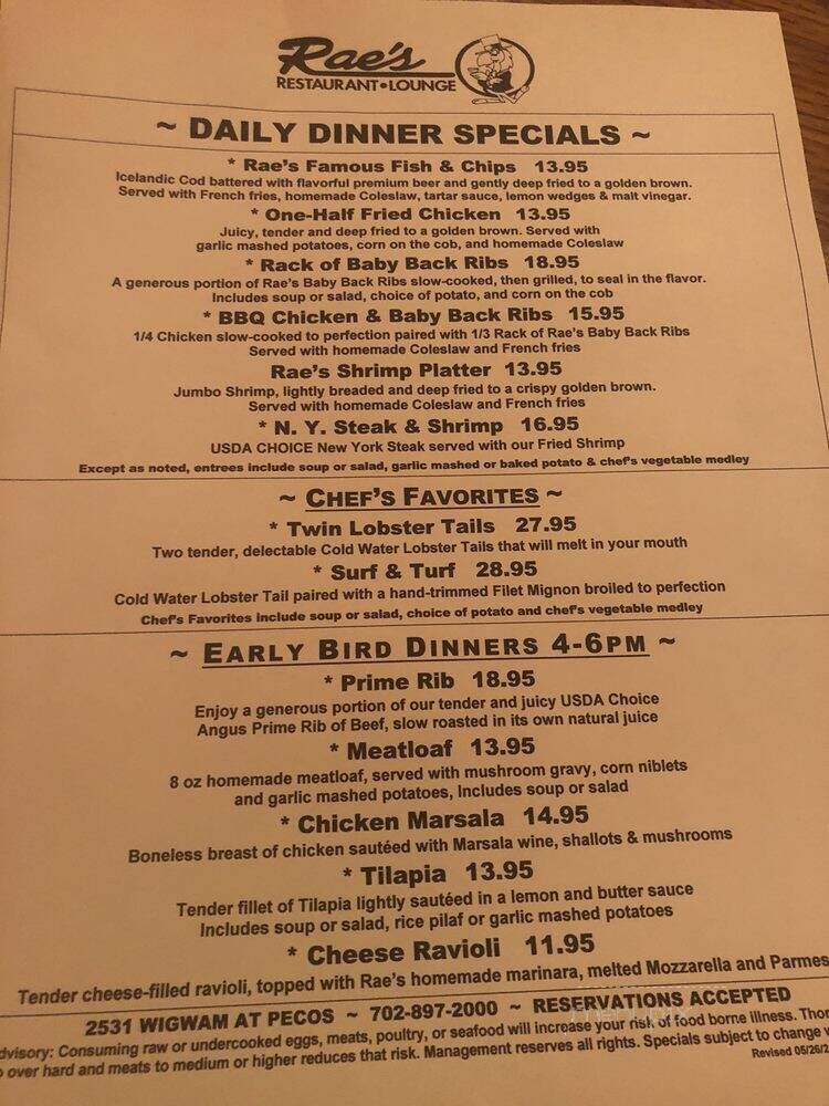 Rae's Restaurant & Lounge - Henderson, NV