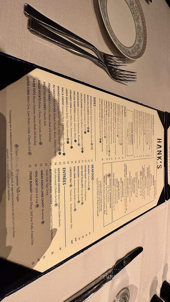 Hank's Fine Steakhouse - Henderson, NV menu_pic