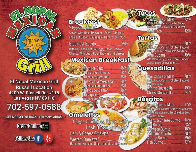 Tacos El Nopal - Las Vegas, NV menu_pic