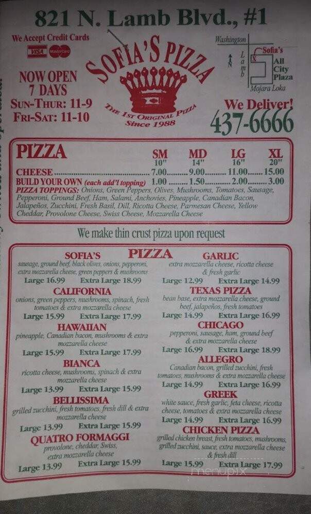 Sofia's Pizza - Las Vegas, NV