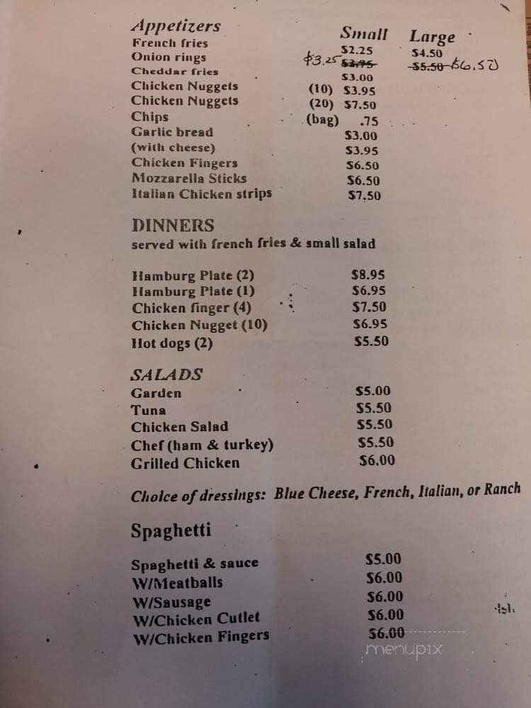 Arties Place Restaurant - Moultonborough, NH menu_pic