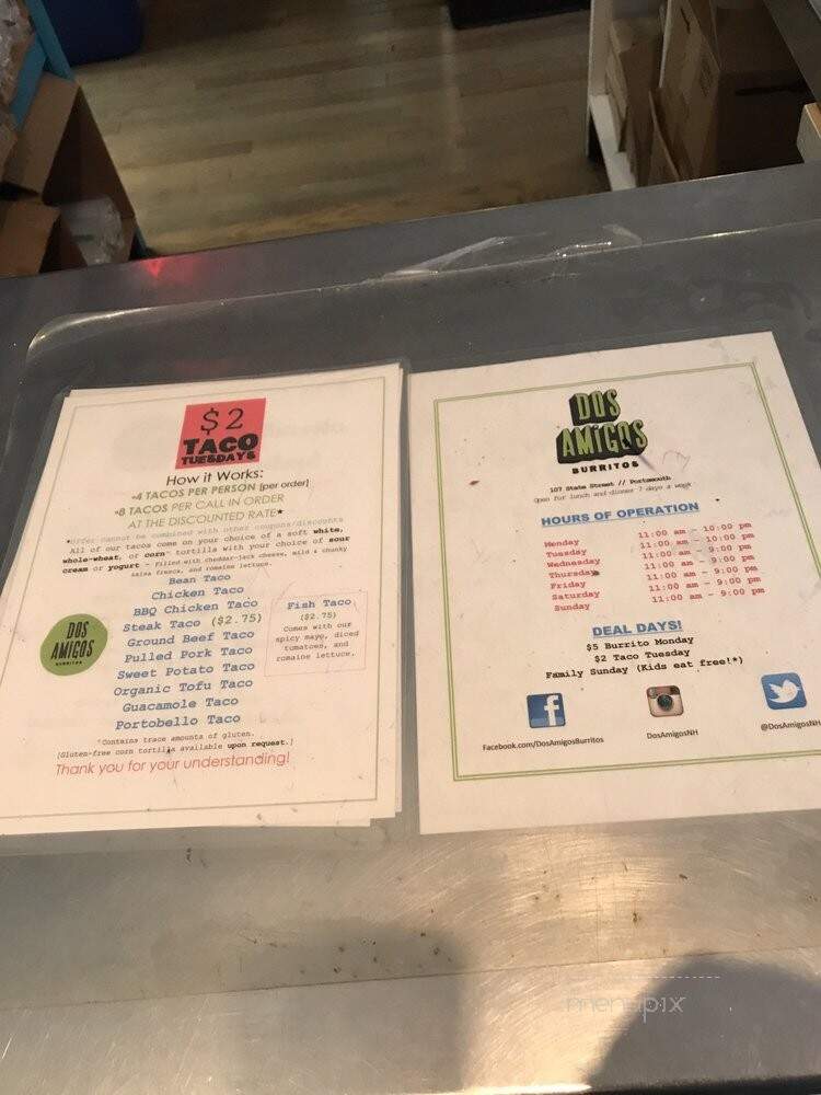 Dos Amigos - Portsmouth, NH menu_pic