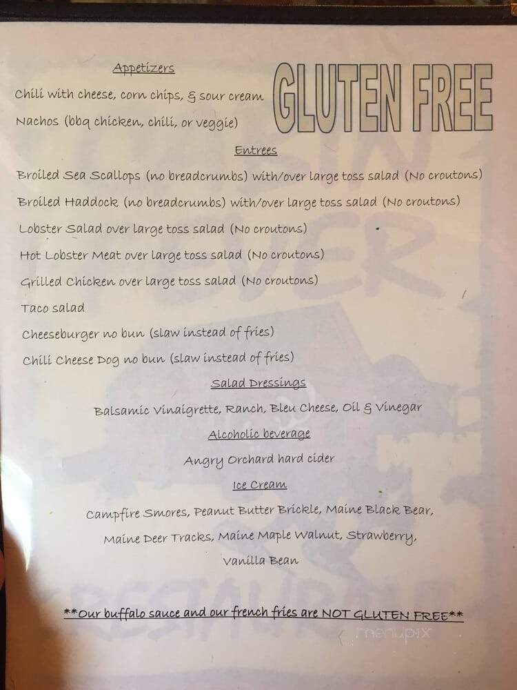 Flatlander's Restaurant & Pub - Bartlett, NH menu_pic