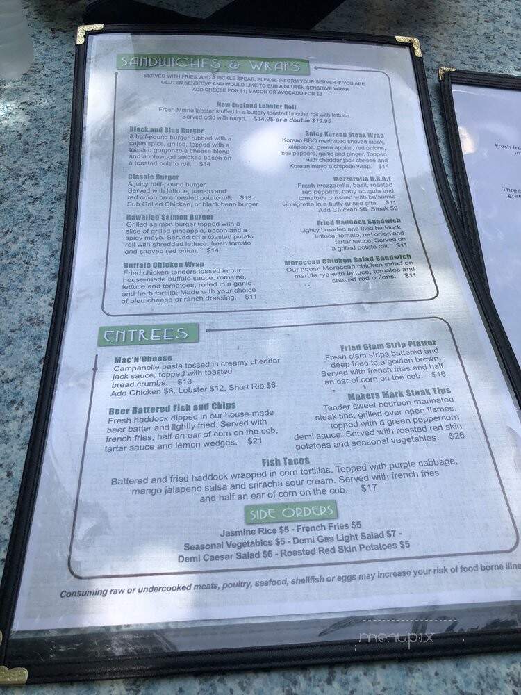 Gas Light Co - Portsmouth, NH menu_pic