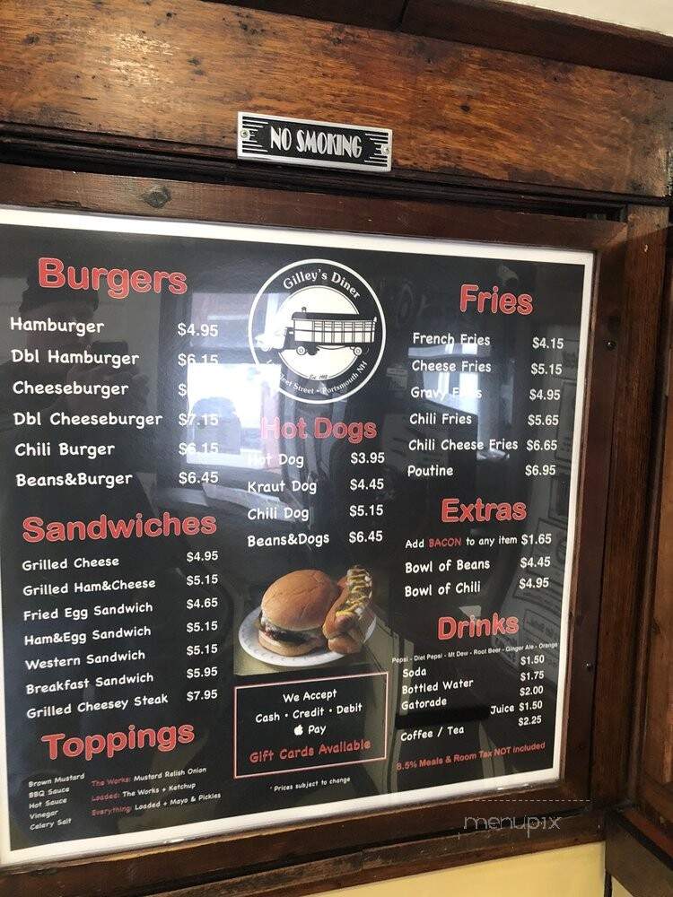 Gilley's Pm Lunch - Portsmouth, NH menu_pic