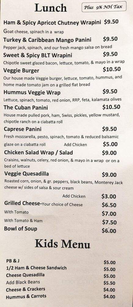 Mad River Coffee House - Campton, NH menu_pic