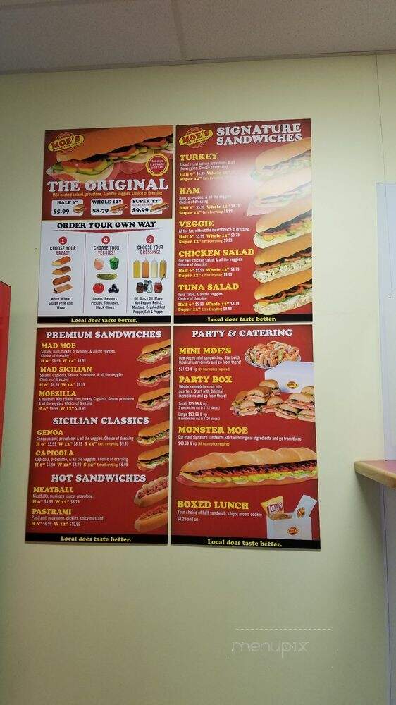 Moe's Sandwich Shop - Exeter, NH menu_pic