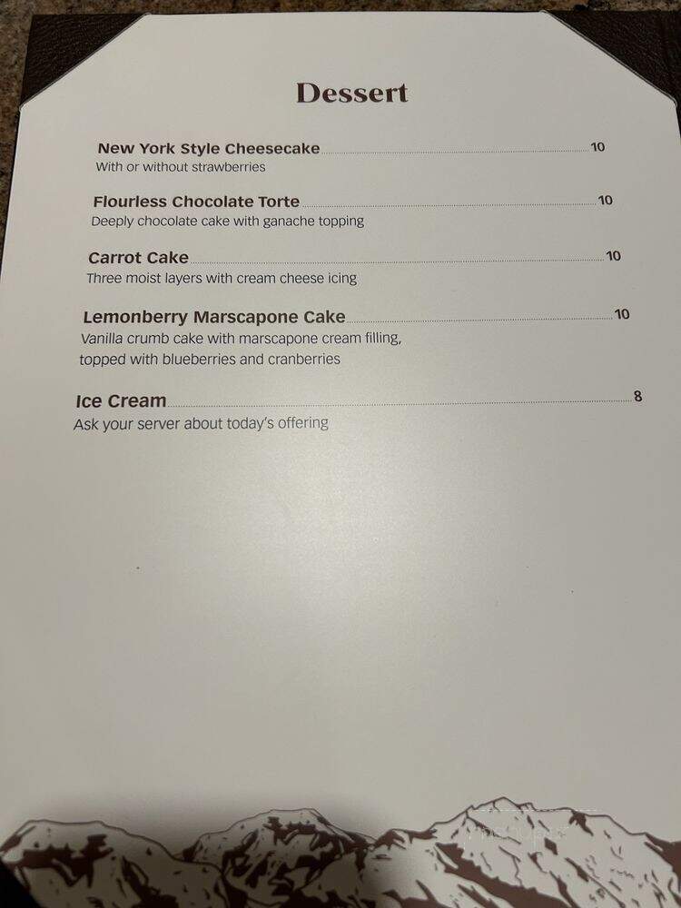 Mountainside Restaurant - North Conway, NH menu_pic
