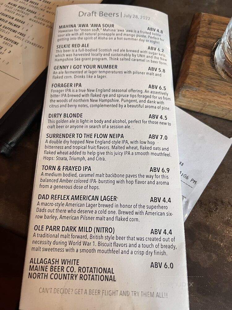 Portsmouth Brewery Restaurant - Portsmouth, NH menu_pic