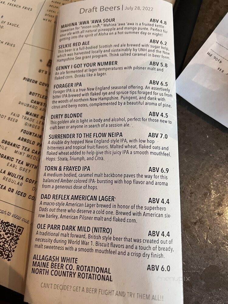 Portsmouth Brewery Restaurant - Portsmouth, NH menu_pic