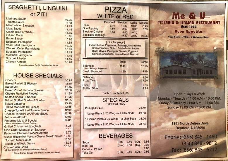 Me 'n You Pizzeria - Deptford, NJ menu_pic