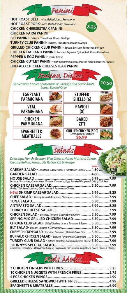 Johnnys Pizzeria - Sewell, NJ menu_pic
