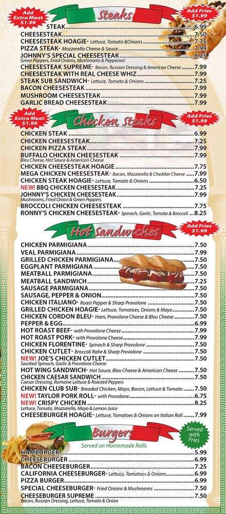 Johnnys Pizzeria - Sewell, NJ menu_pic