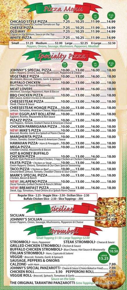 Johnnys Pizzeria - Sewell, NJ menu_pic