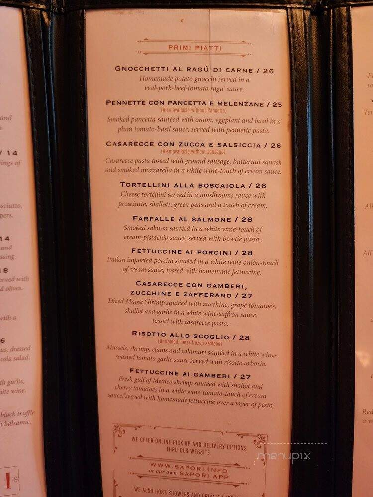 Sapori's Trattoria - Collingswood, NJ menu_pic