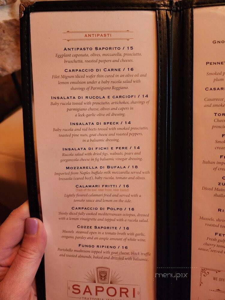 Sapori's Trattoria - Collingswood, NJ menu_pic