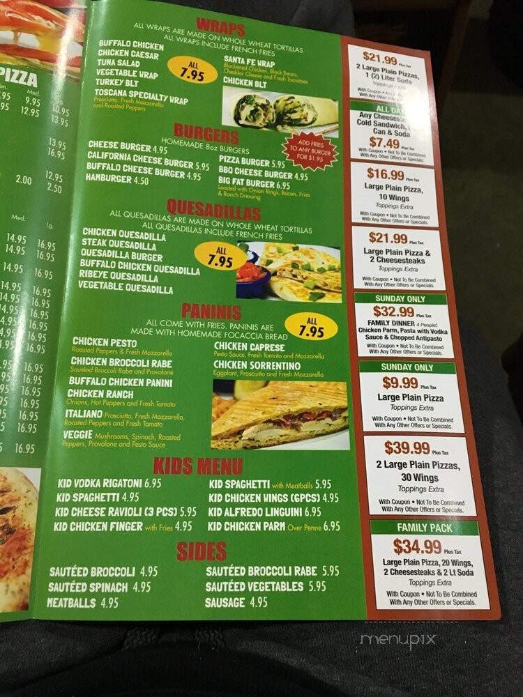 Toscana Pizzeria & Restaurant - Audubon, NJ menu_pic
