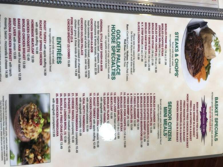Golden Palace Diner - Vineland, NJ menu_pic
