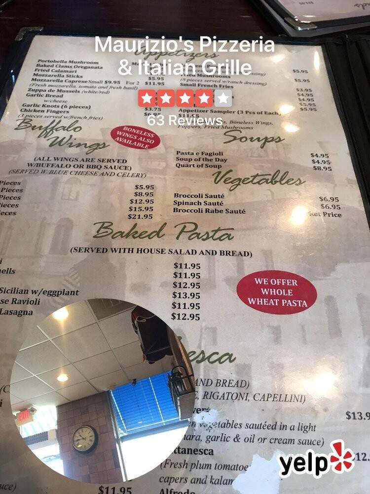 Maurizio's Pizzeria & Italian - Blackwood, NJ menu_pic