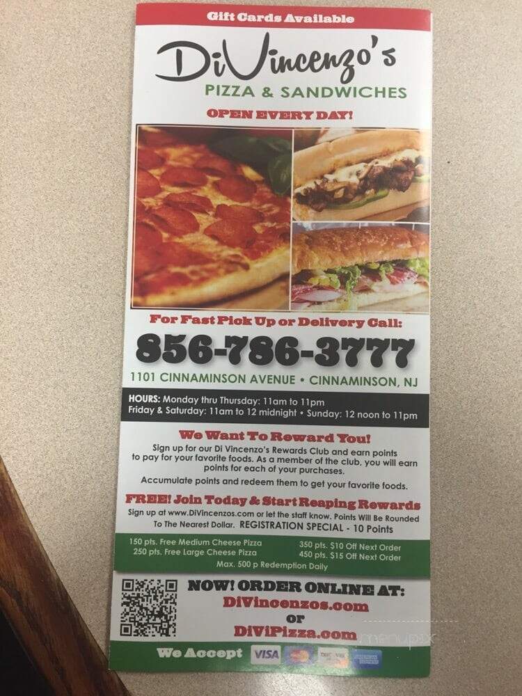 Di Vincenzo's Pizza - Cinnaminson, NJ menu_pic