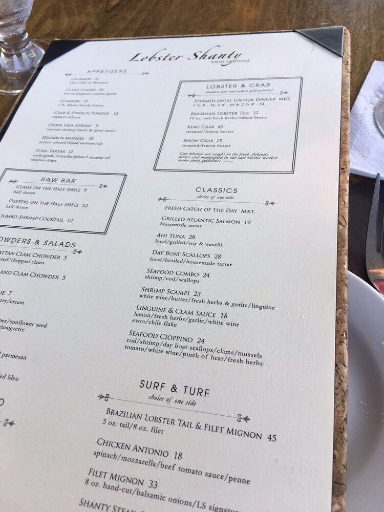 Jack Baker's Lobster Shanty - Williamstown, NJ menu_pic