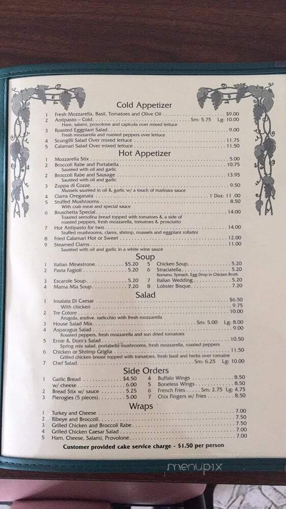 Ernie & Dom's Pizzeria - Hampton, NJ menu_pic
