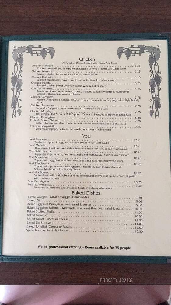 Ernie & Dom's Pizzeria - Hampton, NJ menu_pic