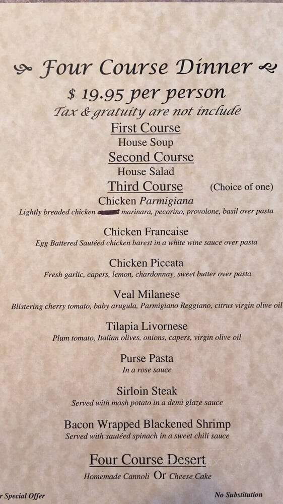 Terruce Corp - Williamstown, NJ menu_pic