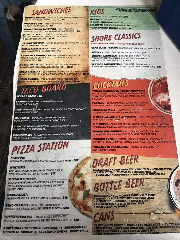Wharf - Wildwood, NJ menu_pic