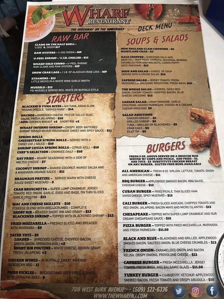 Wharf - Wildwood, NJ menu_pic