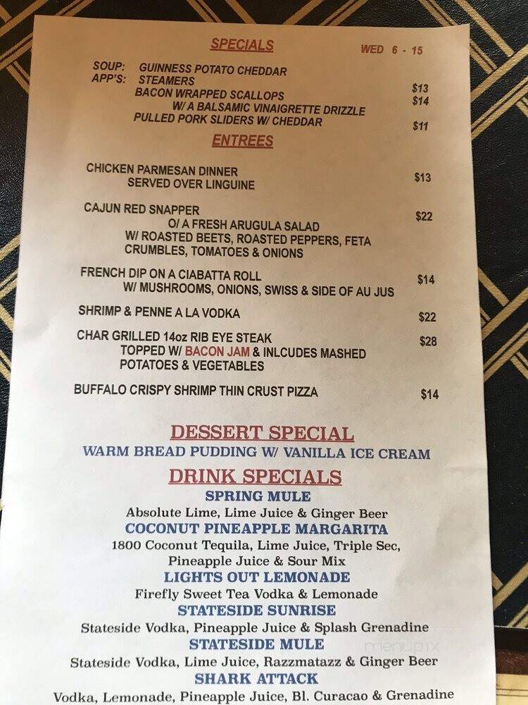 Sheridan's Lodge - Newton, NJ menu_pic