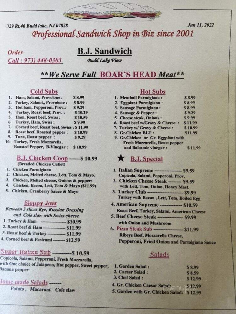 B J Sandwich Shop - Budd Lake, NJ