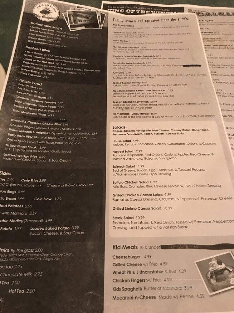 Pic-A-Lilli Tavern - Shamong, NJ menu_pic