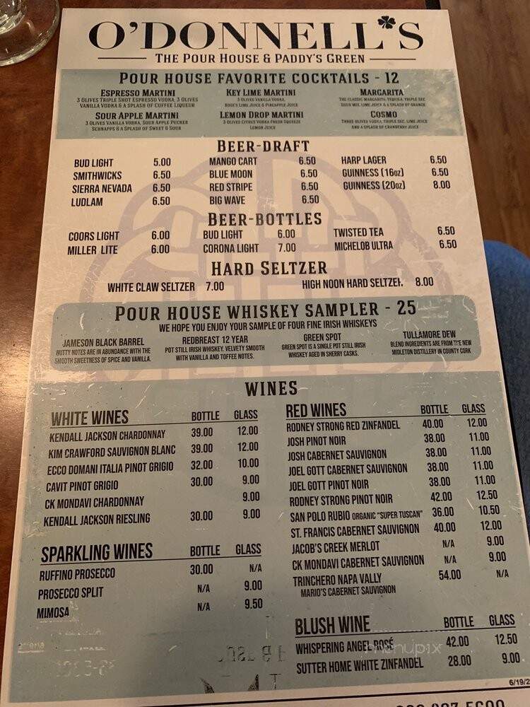 O'Donnell's Pour House - Sea Isle City, NJ menu_pic